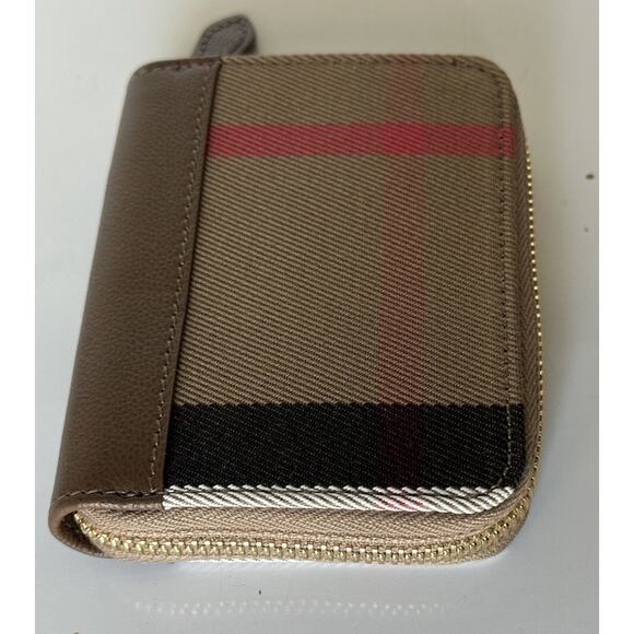 Burberry MN Zip Around Check Earth/Brown Wallet 80845241 NWT $480 - Picture 4 of 11